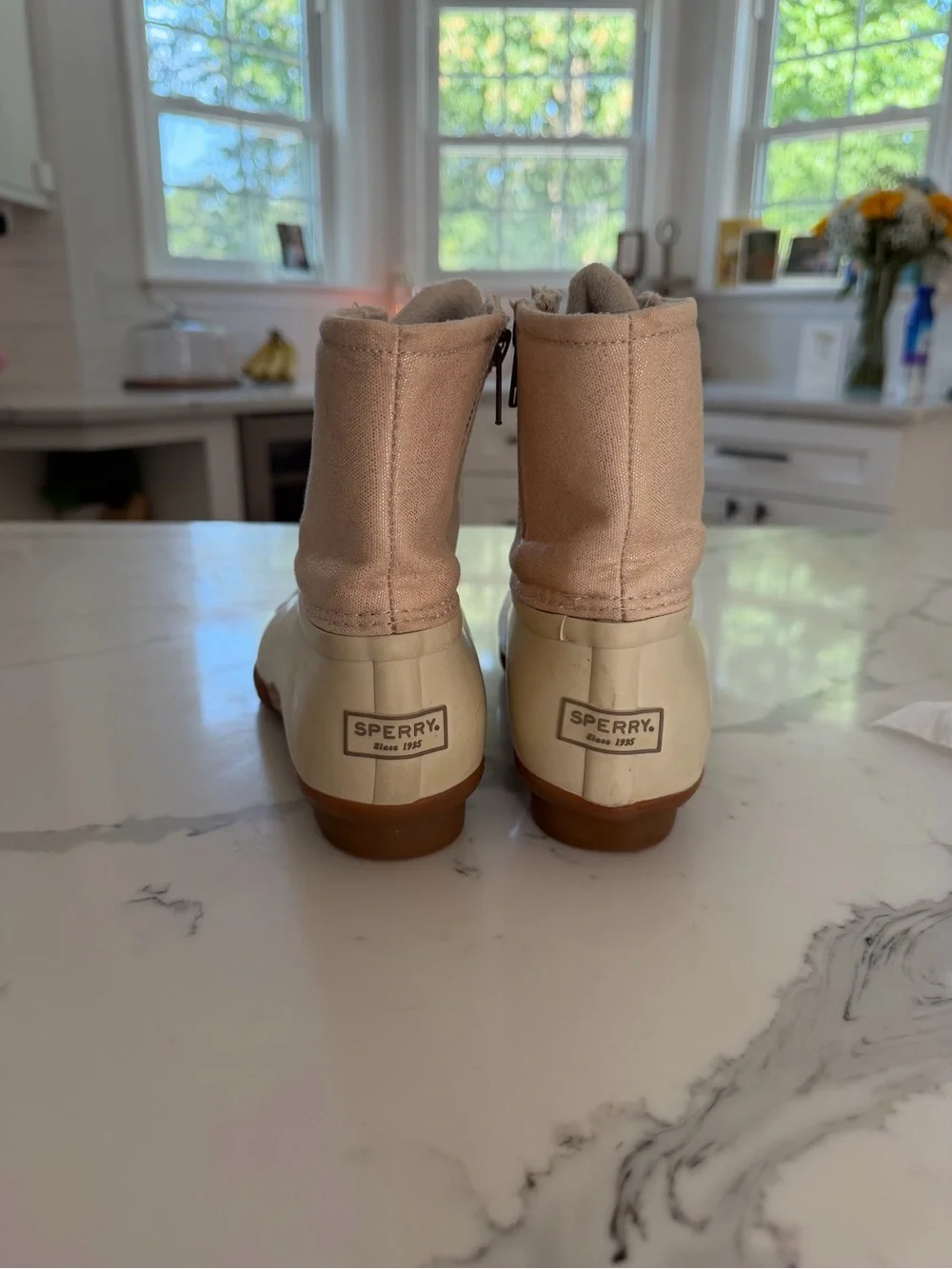Sperry Gold Shimmer Duck Boots
